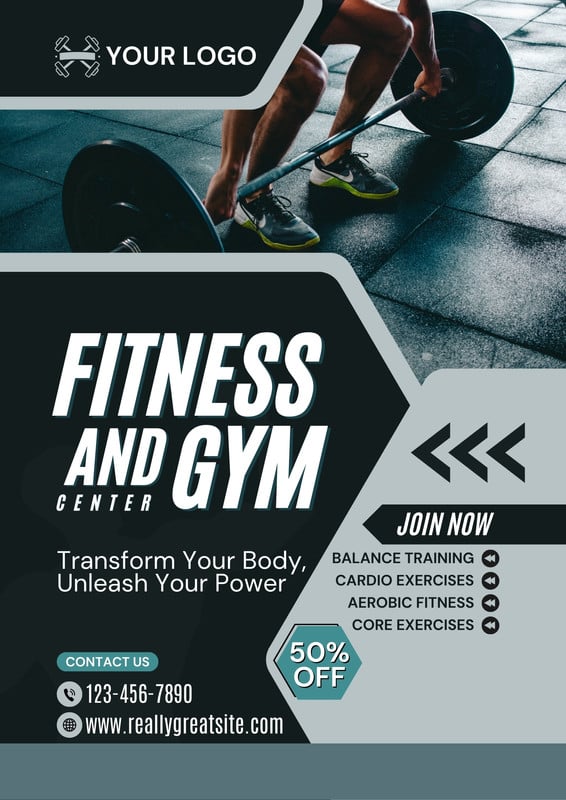 Free and customizable fitness templates