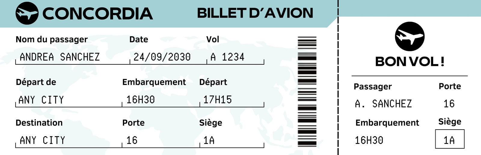Billet avion personnalisable à gratter Carte d'embarquement surprise  personnalisée annonce voyage originale cadeau noel vacances séjour