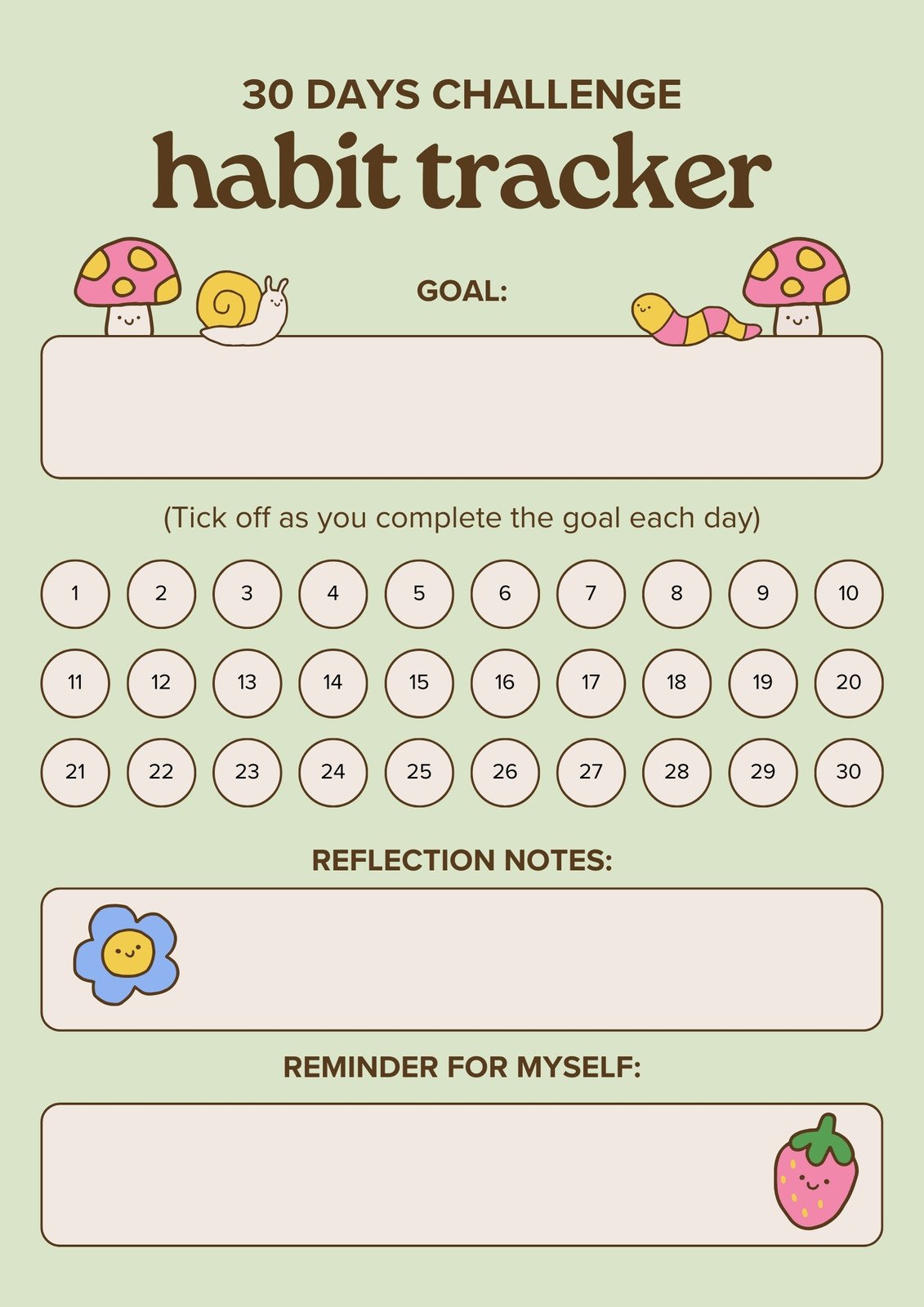 Doodle Cute Kawaii Pastel Weight Scale Reminder Tracker Planner