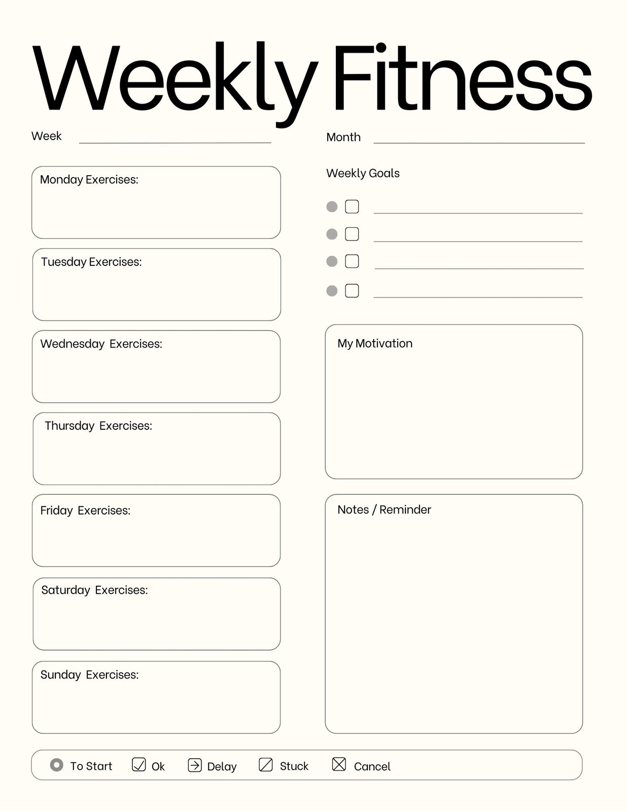 FREE Printable Fitness Journal  Fitness planner printable, Fitness tracker  printable, Fitness journal