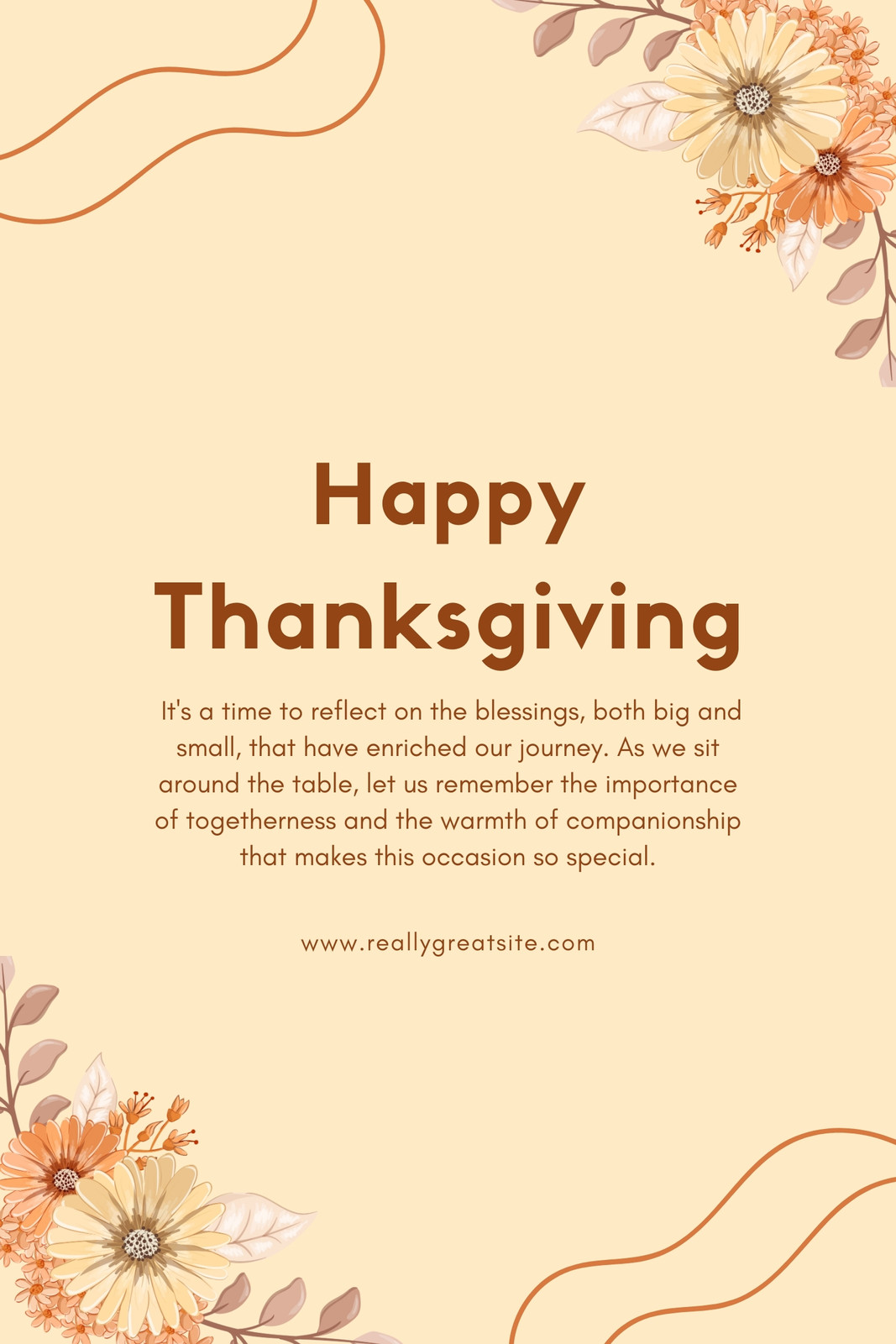 Happy Thanksgiving Day Poster  Free Cards Template - Piktochart