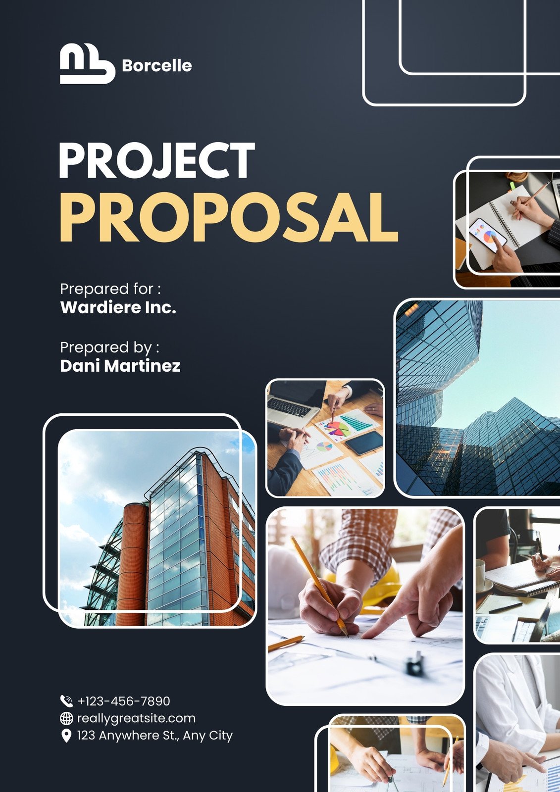 Black Modern Project Proposal Cover A4 Document
