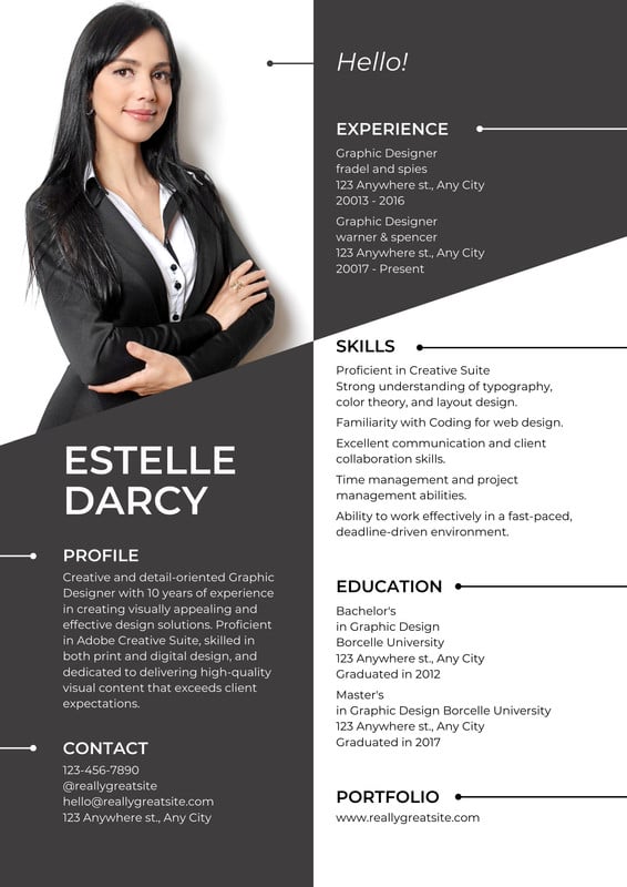 Free, custom professional infographic resume templates | Canva