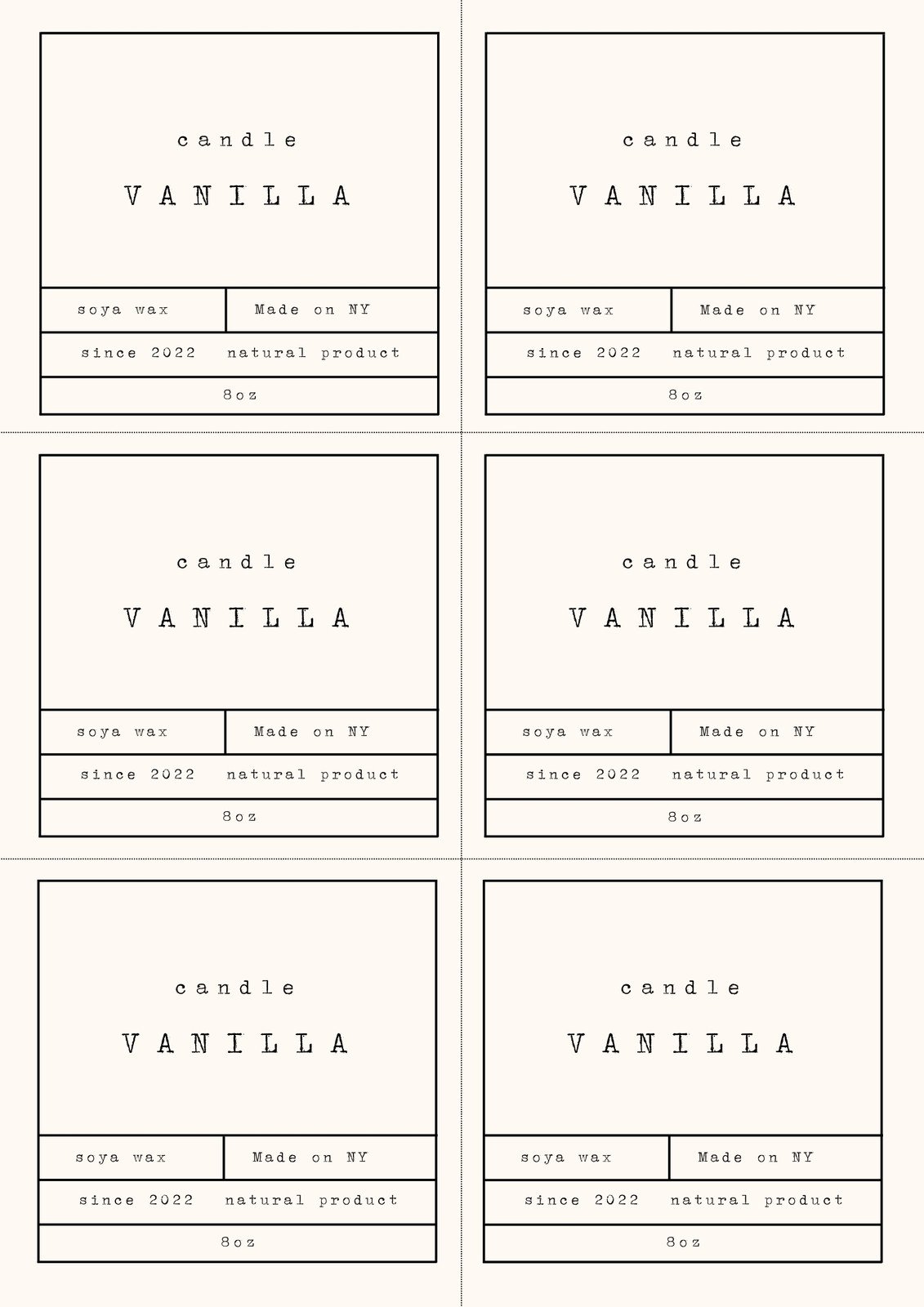 12 Vanilla Extract Labels for Homemade Extract - Great for Gifts - 3x3  Square Sticker