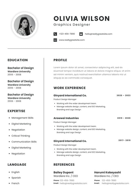 Free, printable, customizable creative resume templates | Canva