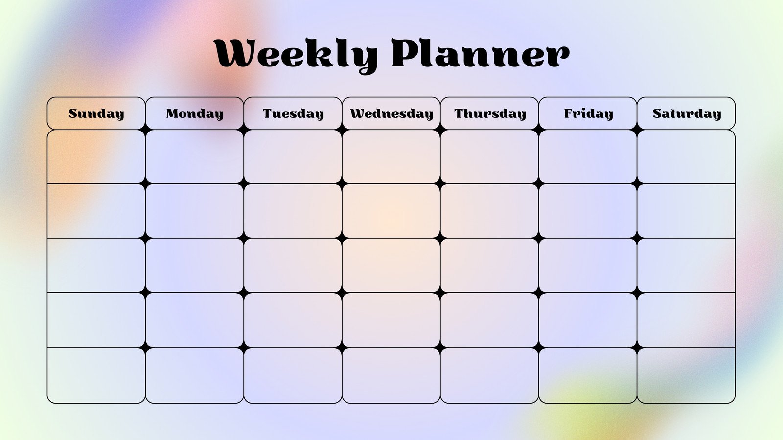 Purple Gradient Minimalist Weekly Planner
