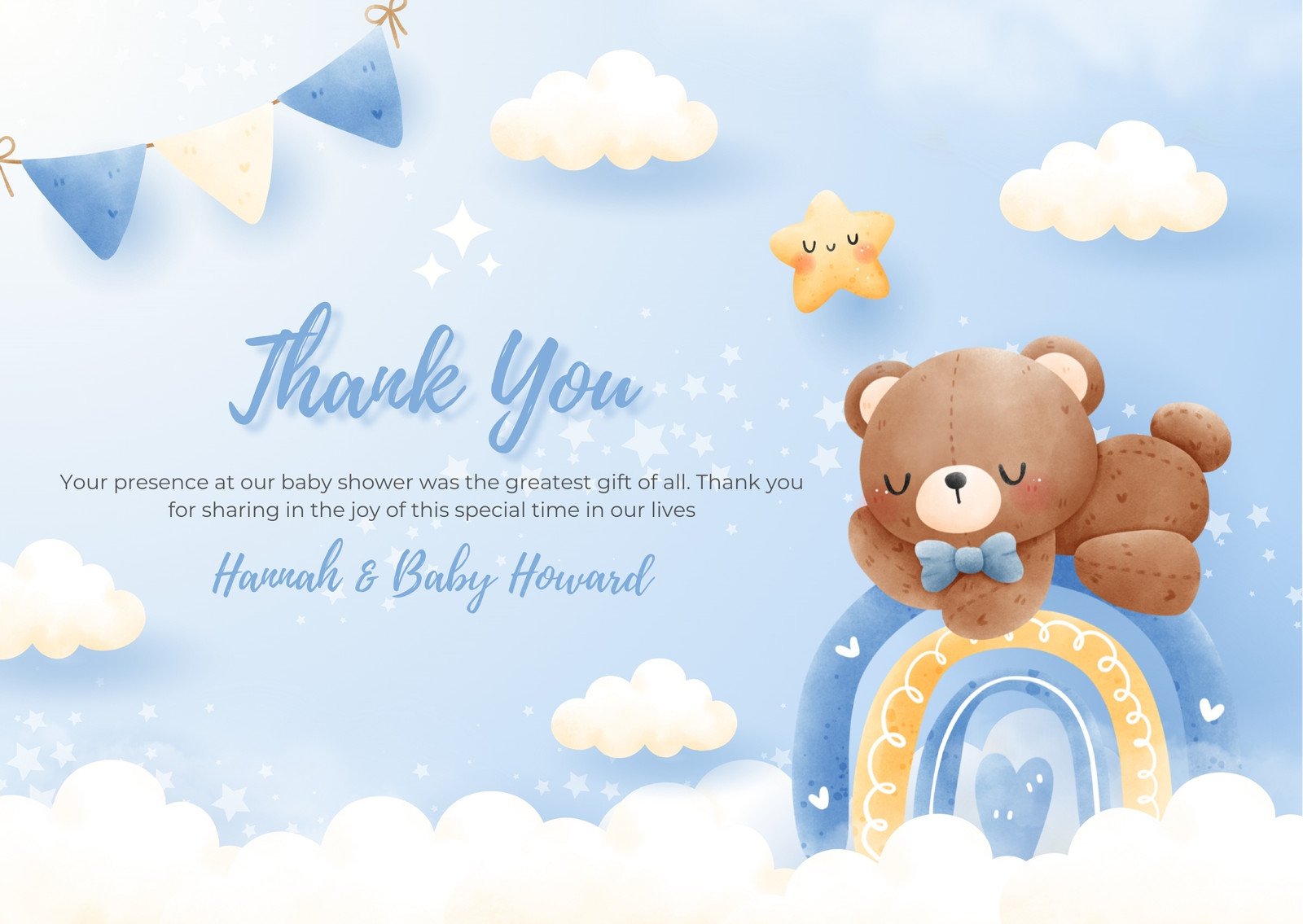 free printable baby shower thank you cards