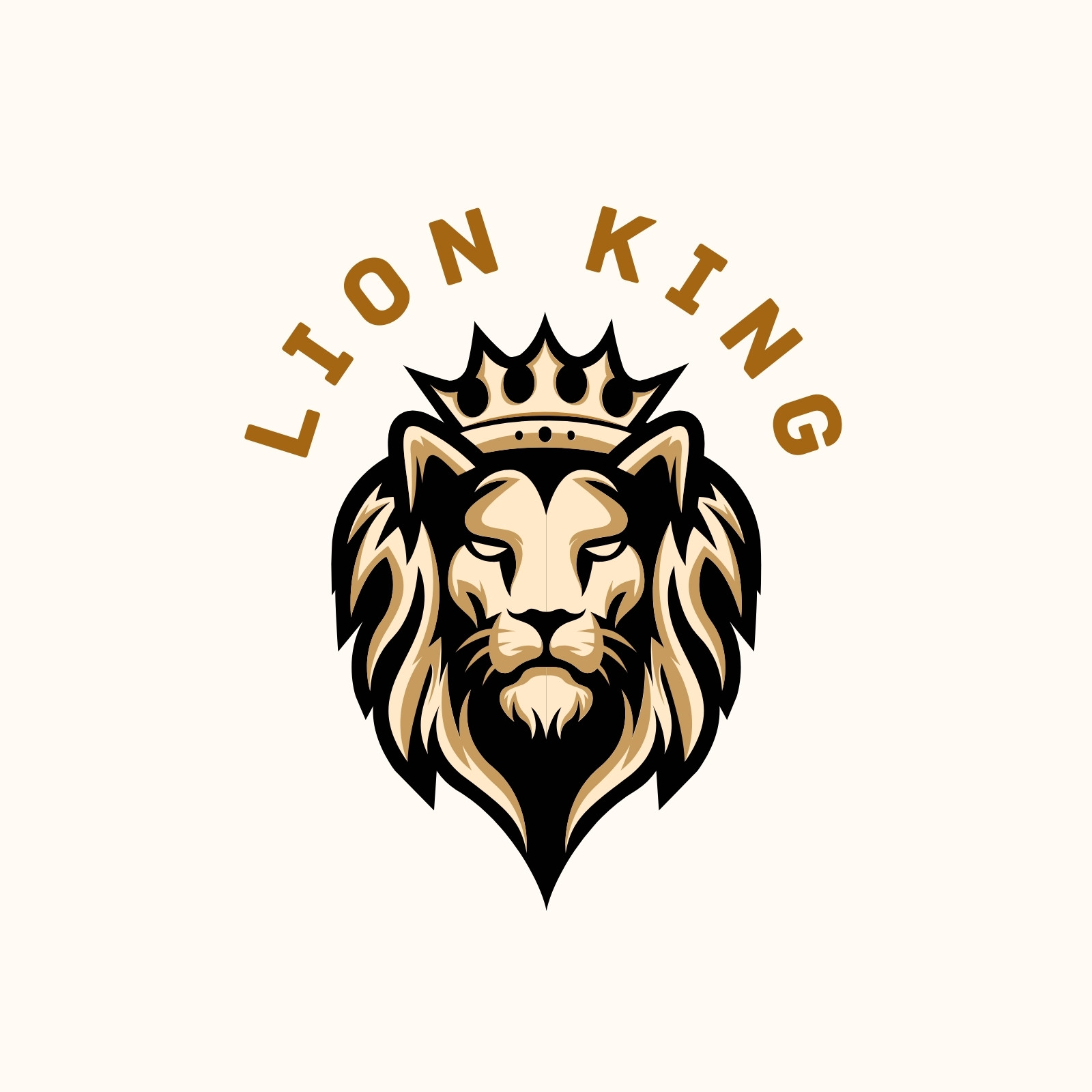 Premium Vector | King lion logo crown logo