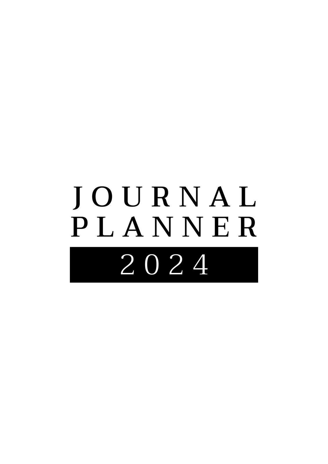 White Minimalist Journal Planner 2024