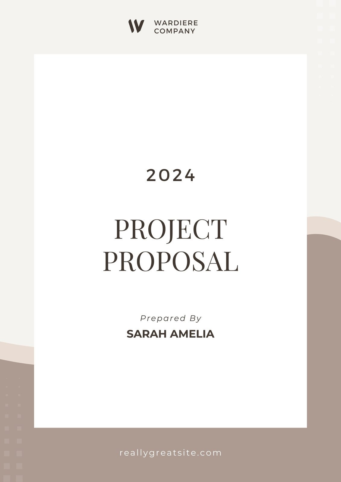 Brown and White Minimalist Project Proposal Cover