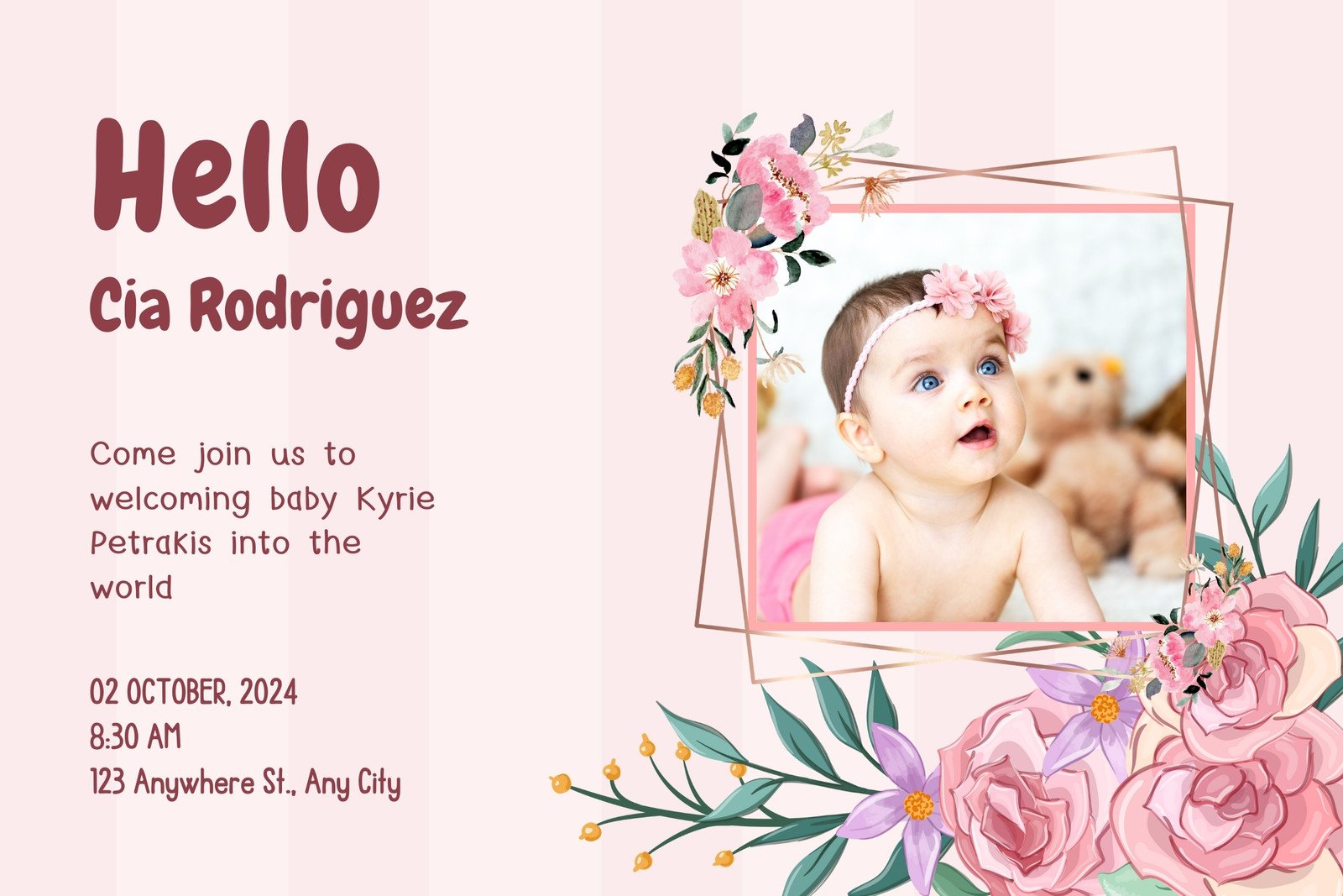 Welcome Baby-It's a Girl: Baby Shower Guest Book for baby girl and mom|  Teddy Bear Sign in Baby shower Guest Registry and Gift log tracker with  photos