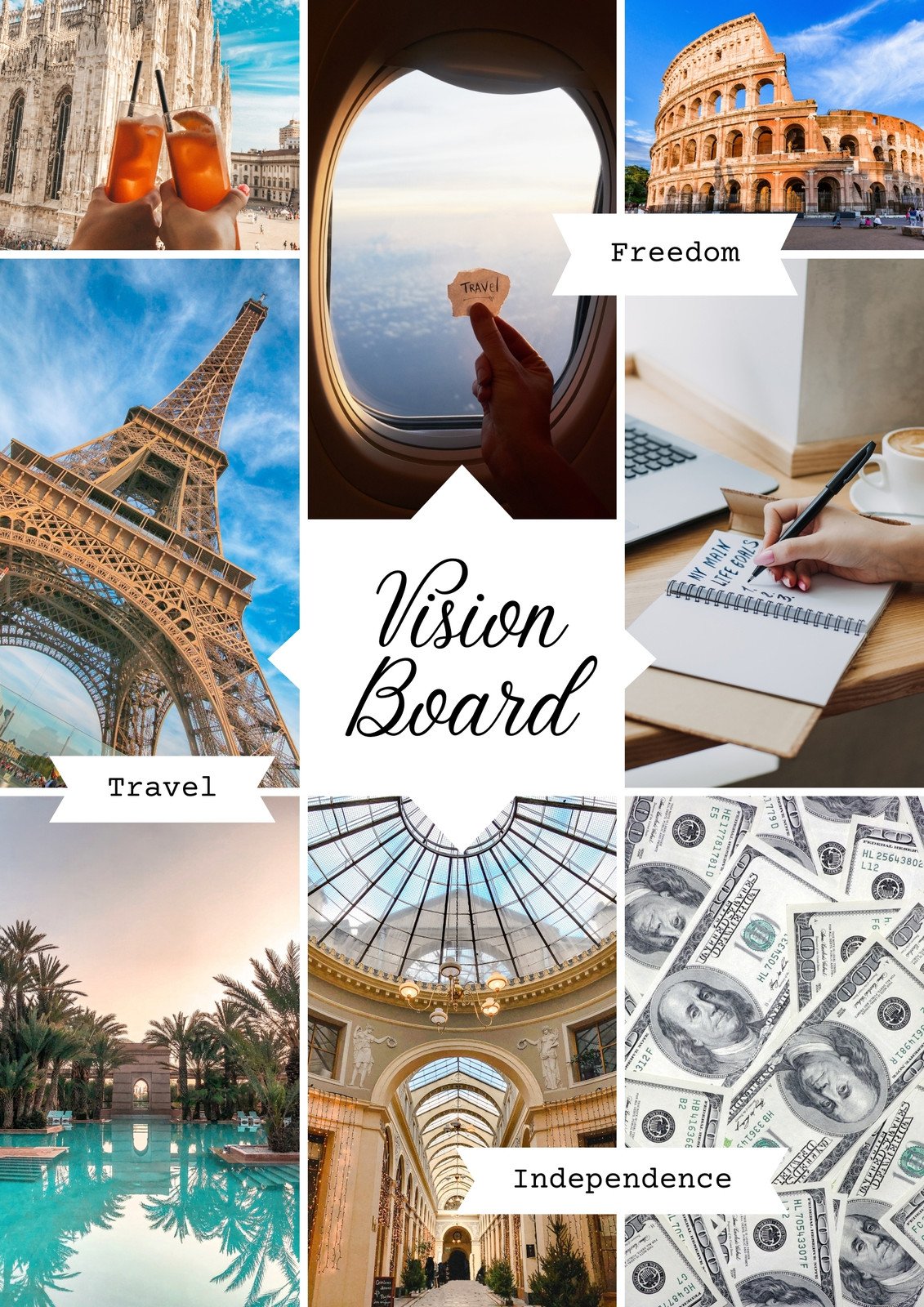 Vision Board Photo Collage Poster