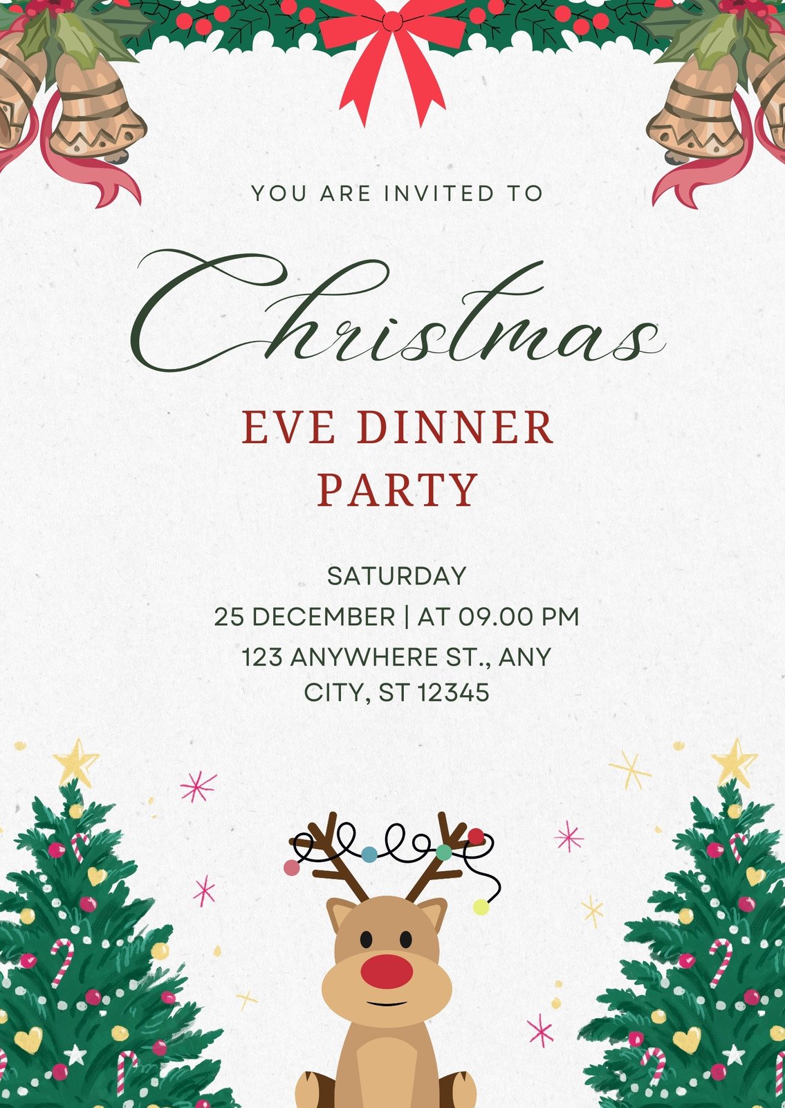 Christmas Eve animated invitation template, Video Christmas