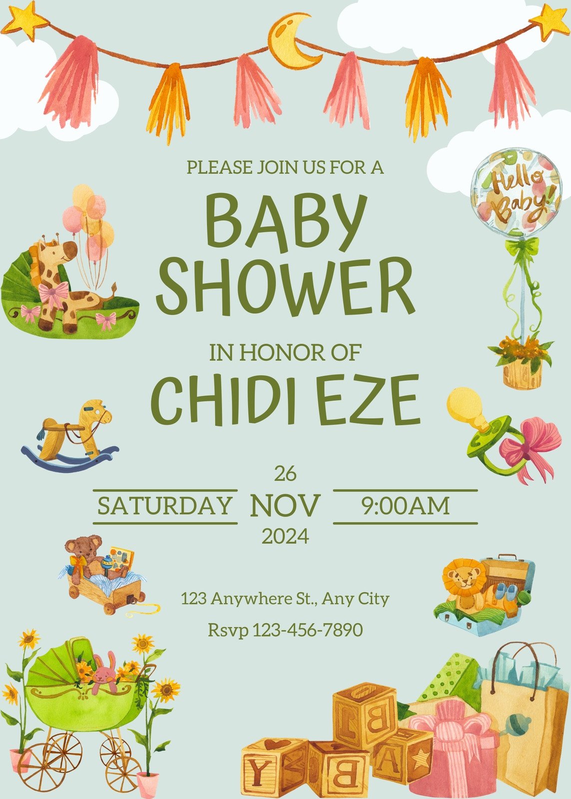 Baby shower best sale invitation in telugu