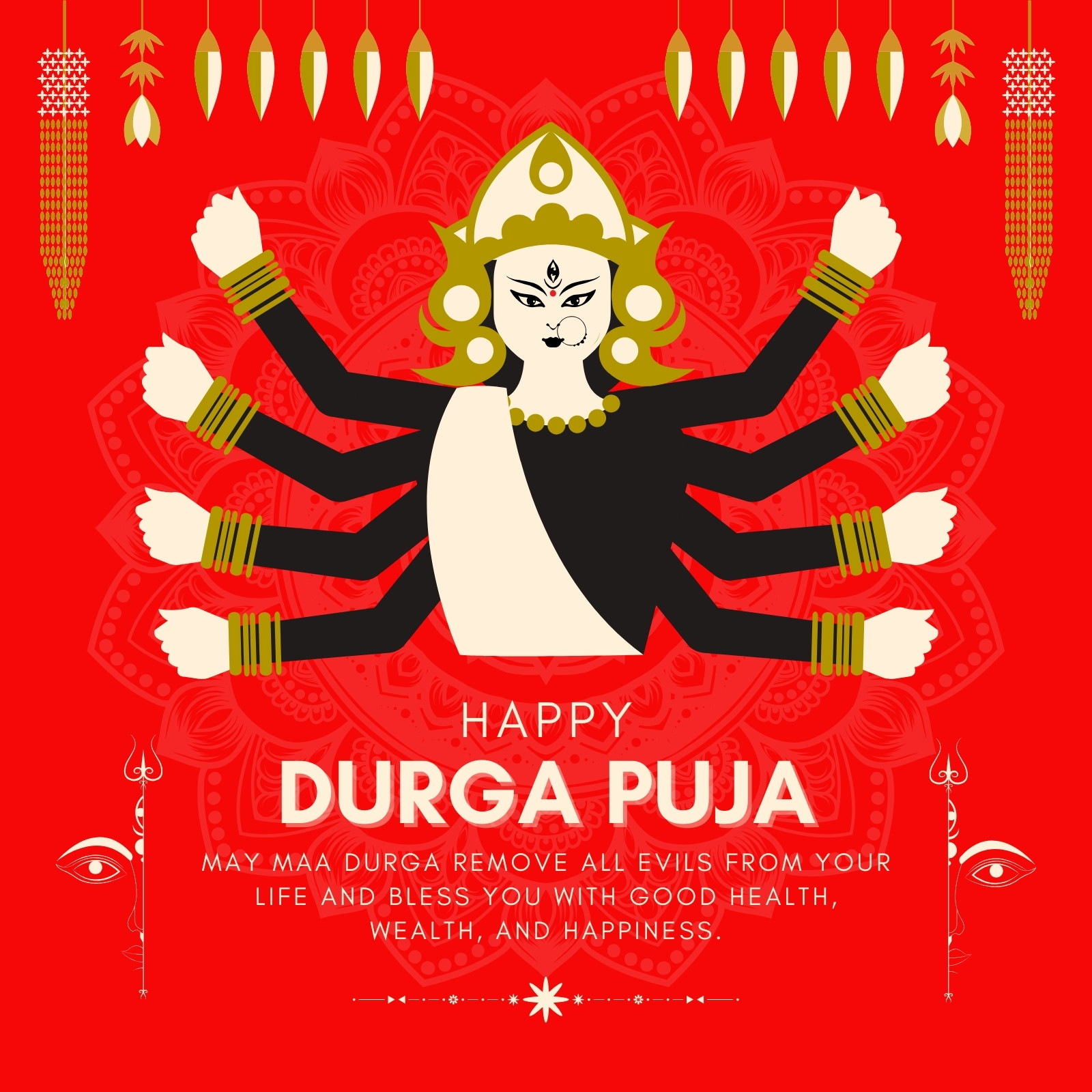Happy Durga Puja Festival Sale Banner Stock Vector (Royalty Free)  2197337615 | Shutterstock
