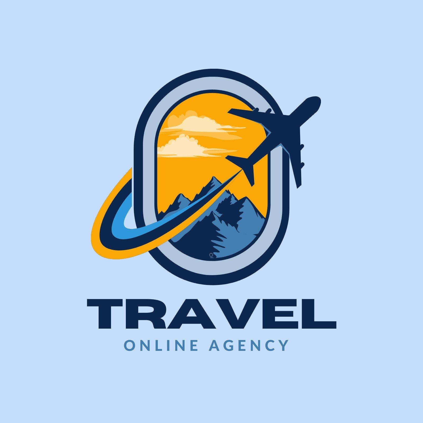 Small plane travel agency logo design idea Vector Image