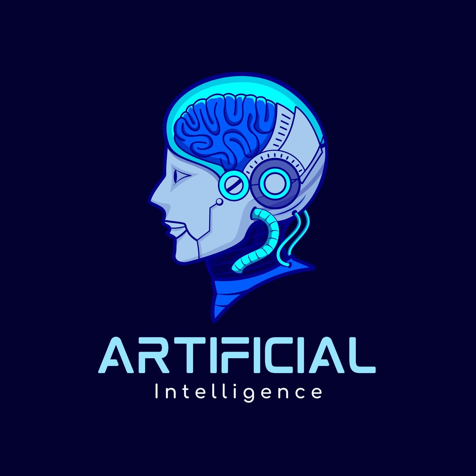 Artificial intelligence logo vector icon AI banner. Cloud computing  concept. Data mining, neural network and machine learning programming.  Technology future sci-fi concept Artificial intelligence - Stock Image -  Everypixel