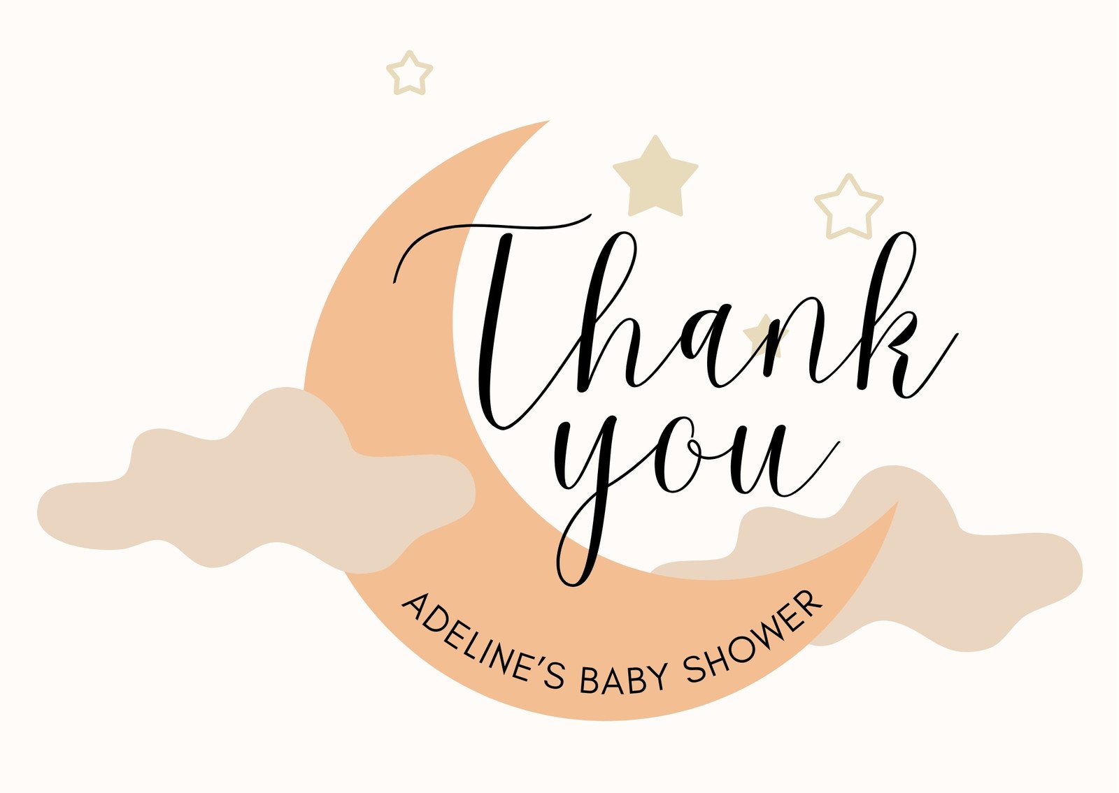 Baby shower printable THANK YOU card with blue and white stripes for boys,  digital jpg pdf, instant download - bs002