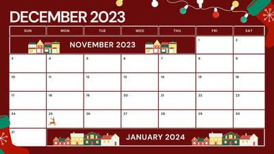 FREE Christmas-Themed December Printable Calendars!