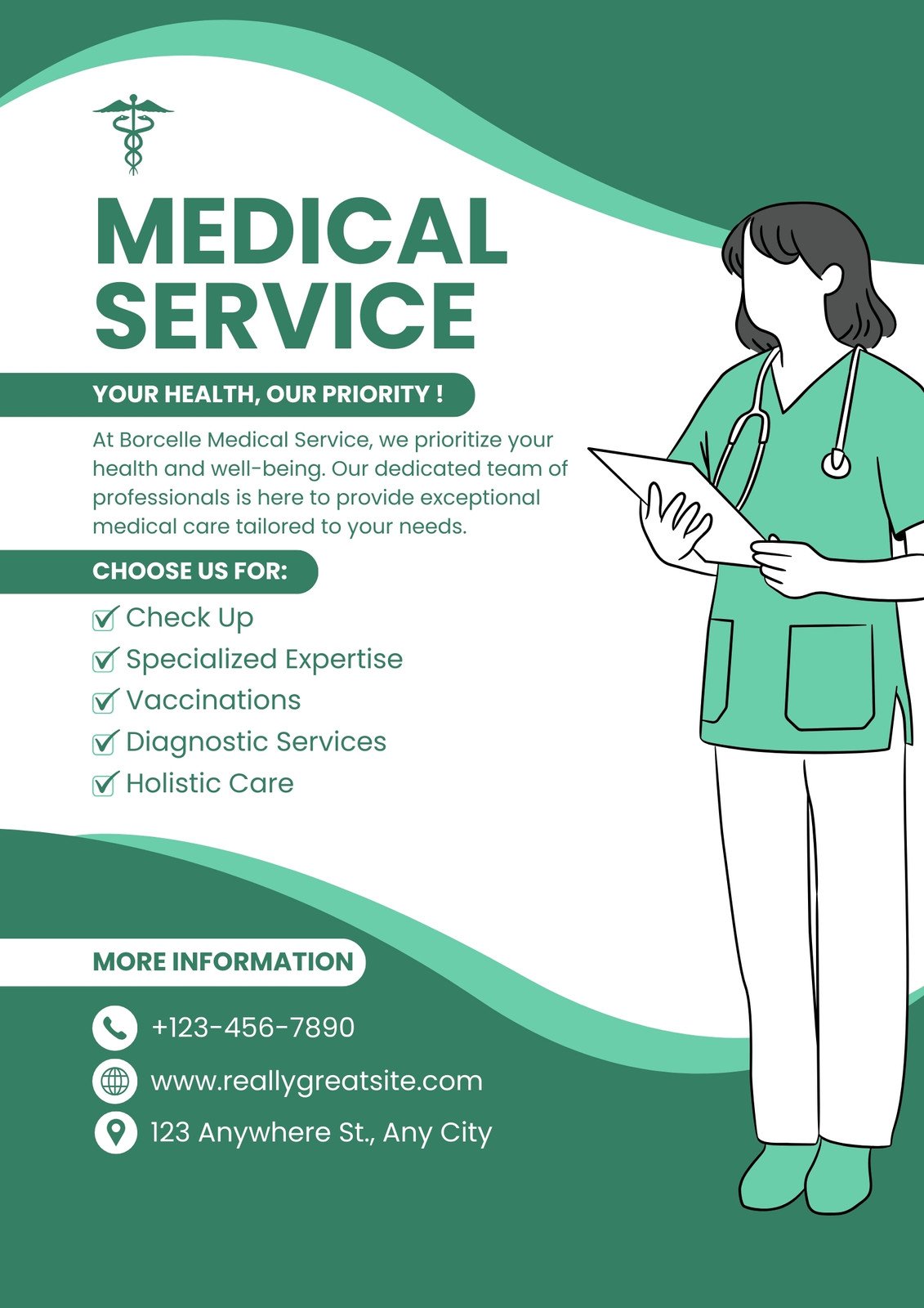 Green Modern Medical Service Poster