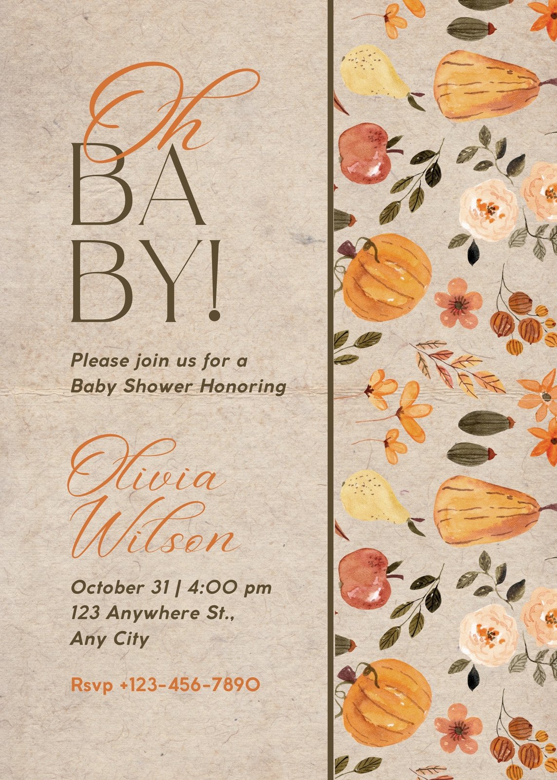 Simple Baby Shower Video Invitation Template Animated 