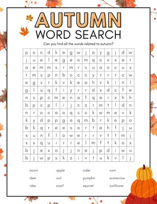 Free printable word search worksheet templates | Canva