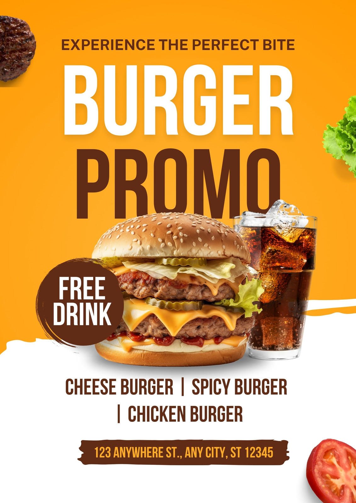 Creative Premium Burger Promotional Poster Design 2021