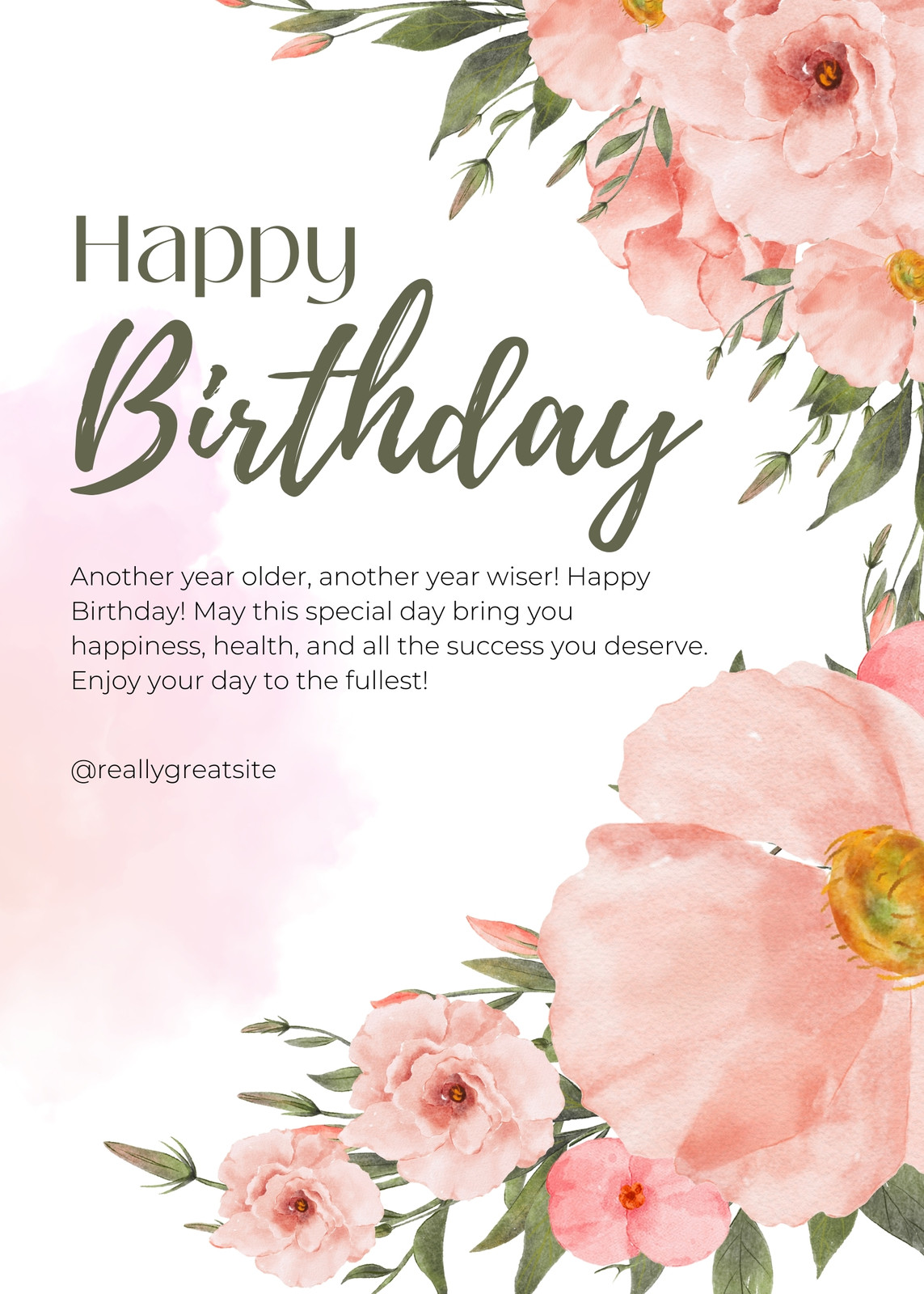 Premium Photo  Happy birthday text on card in flower bouquet on pink  background. flower delivery, congratulation card. greeting card in pink red  roses.