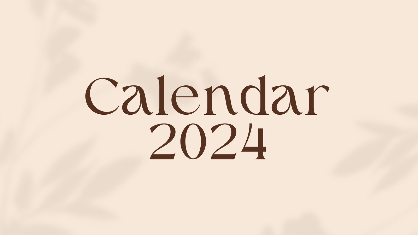 Beige and Brown Elegant Photo 2024 Calendar