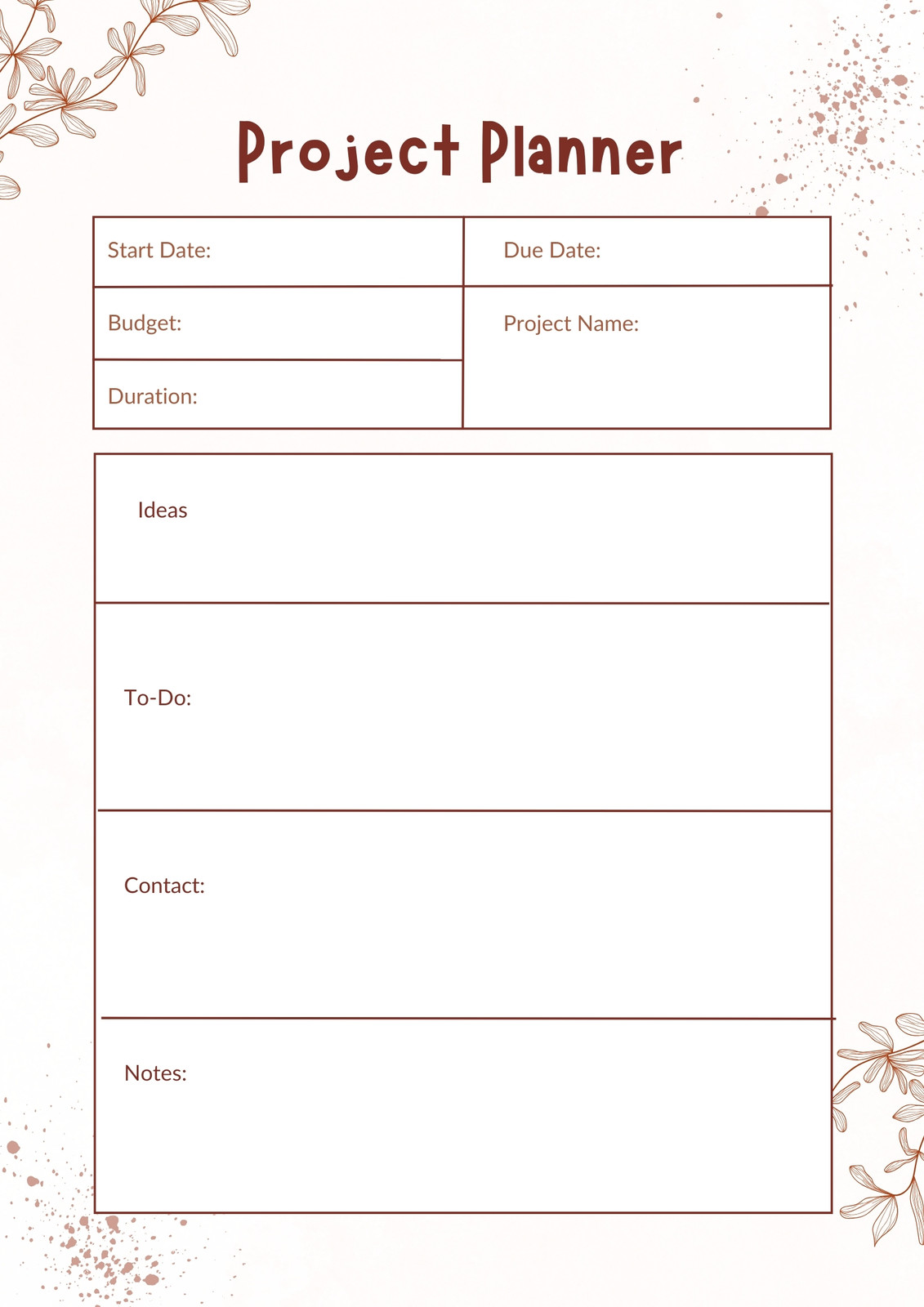 Essay Planner Template Personal Wide Size Printable 