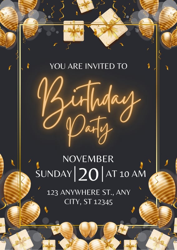 Page 2 - Free and printable birthday invitation templates | Canva