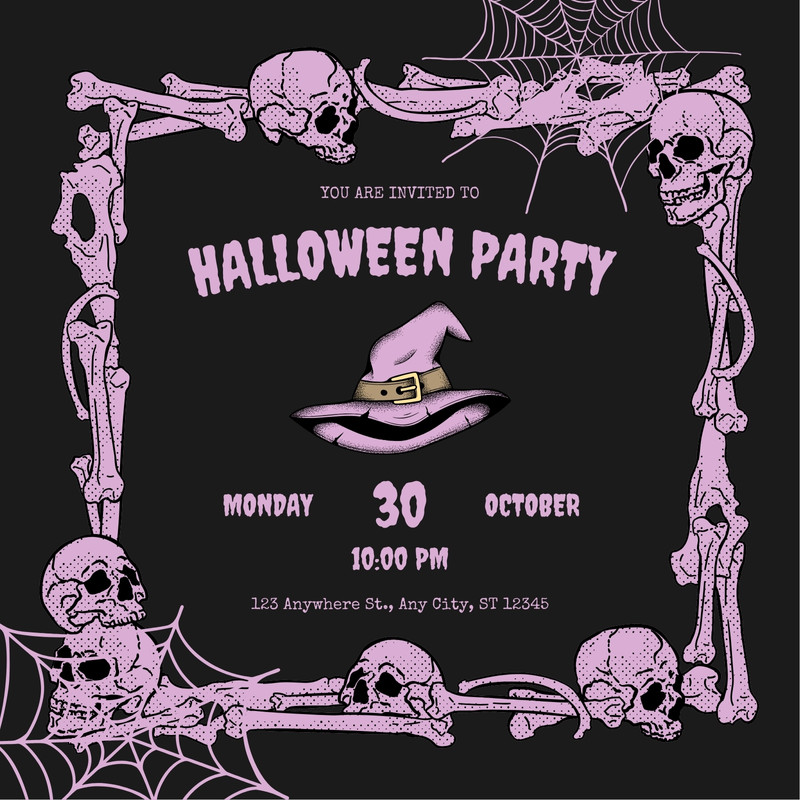 Free custom printable Halloween invitation templates | Canva