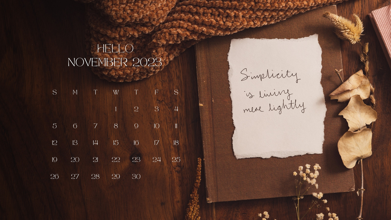 November 2023 Desktop Background Calendar Wallpaper