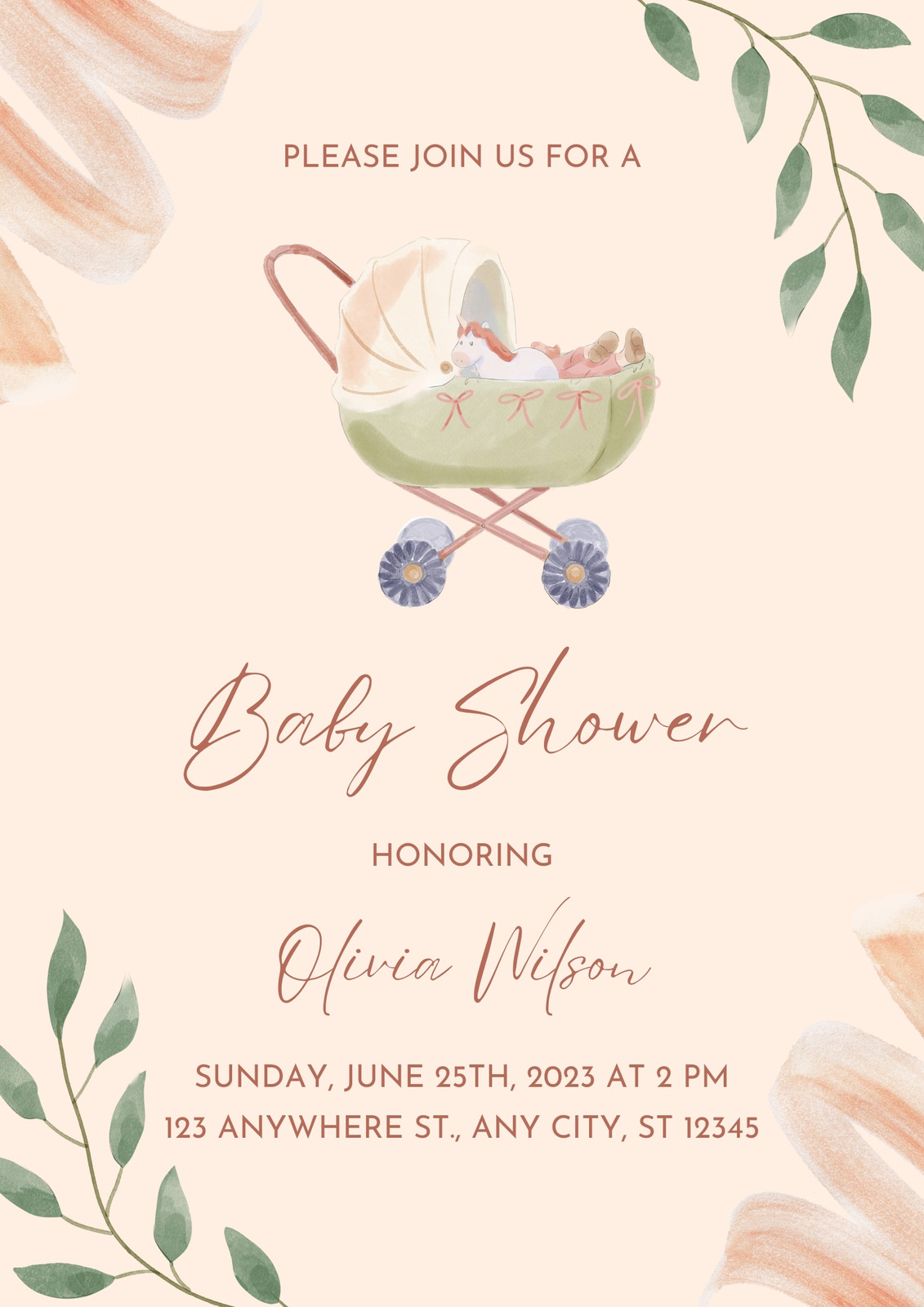 Free and customizable baby shower templates