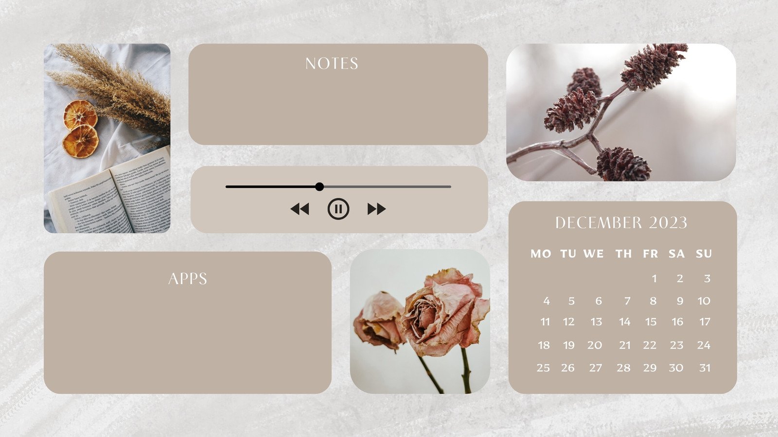 2024 Wallpaper Organizer Floral Patterned Desktop Desktop Calendar