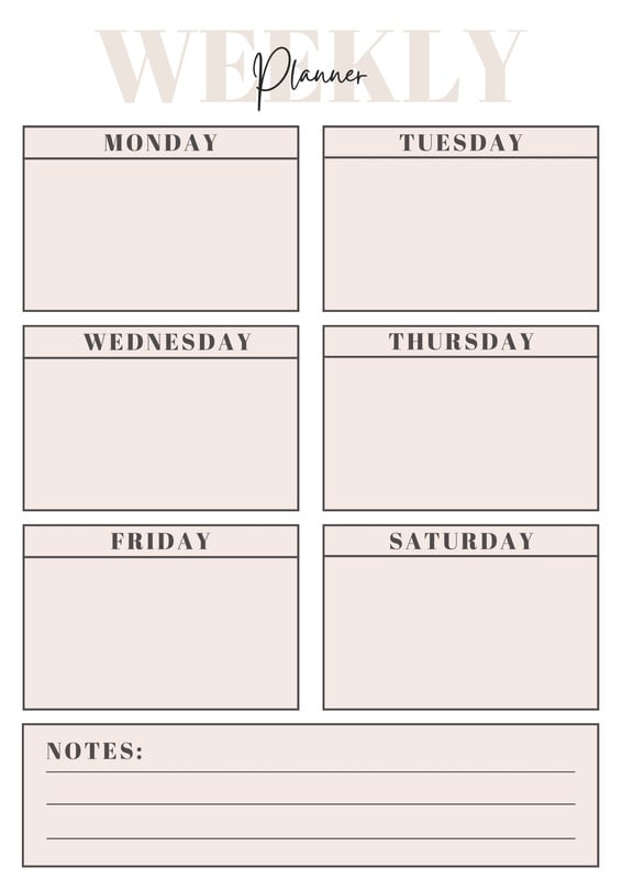 Page 2 - Free and customizable weekly schedule templates