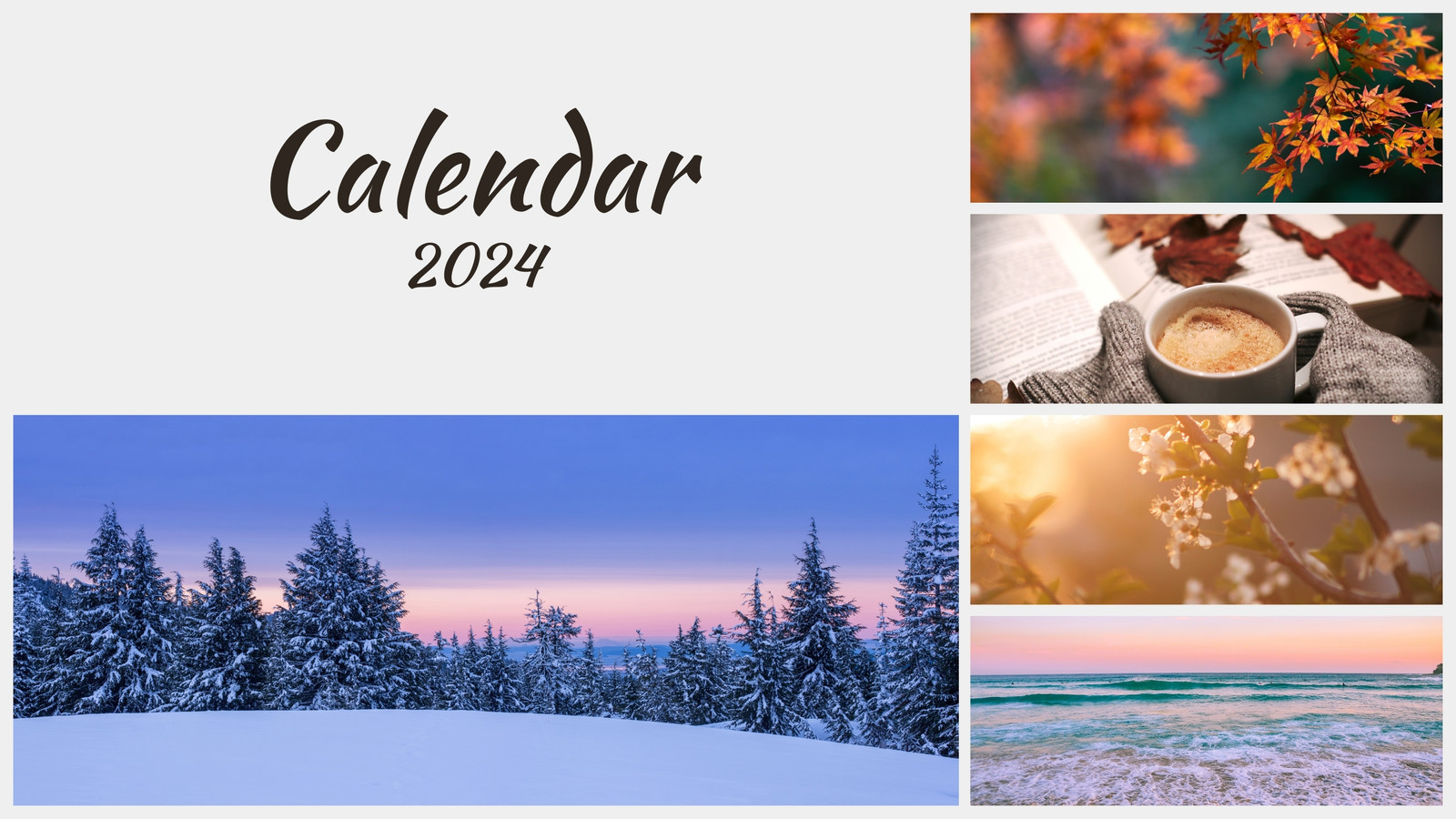 Colorful Modern Photo Nature Monthly 2024 Calendar