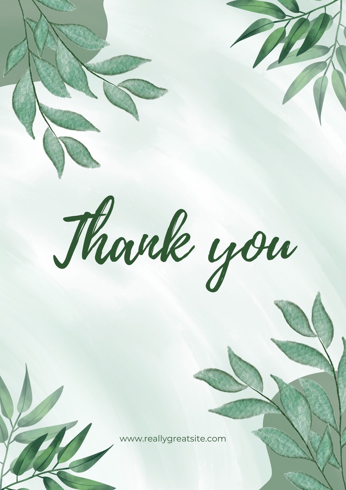Green White Simple Thank you Flyer (A4)