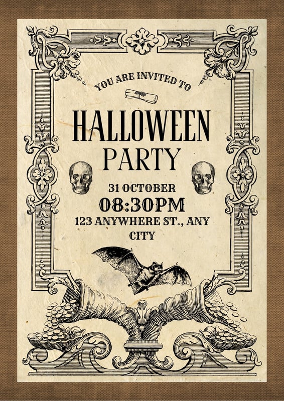 Halloween Dogs Costume Party Flyer Template