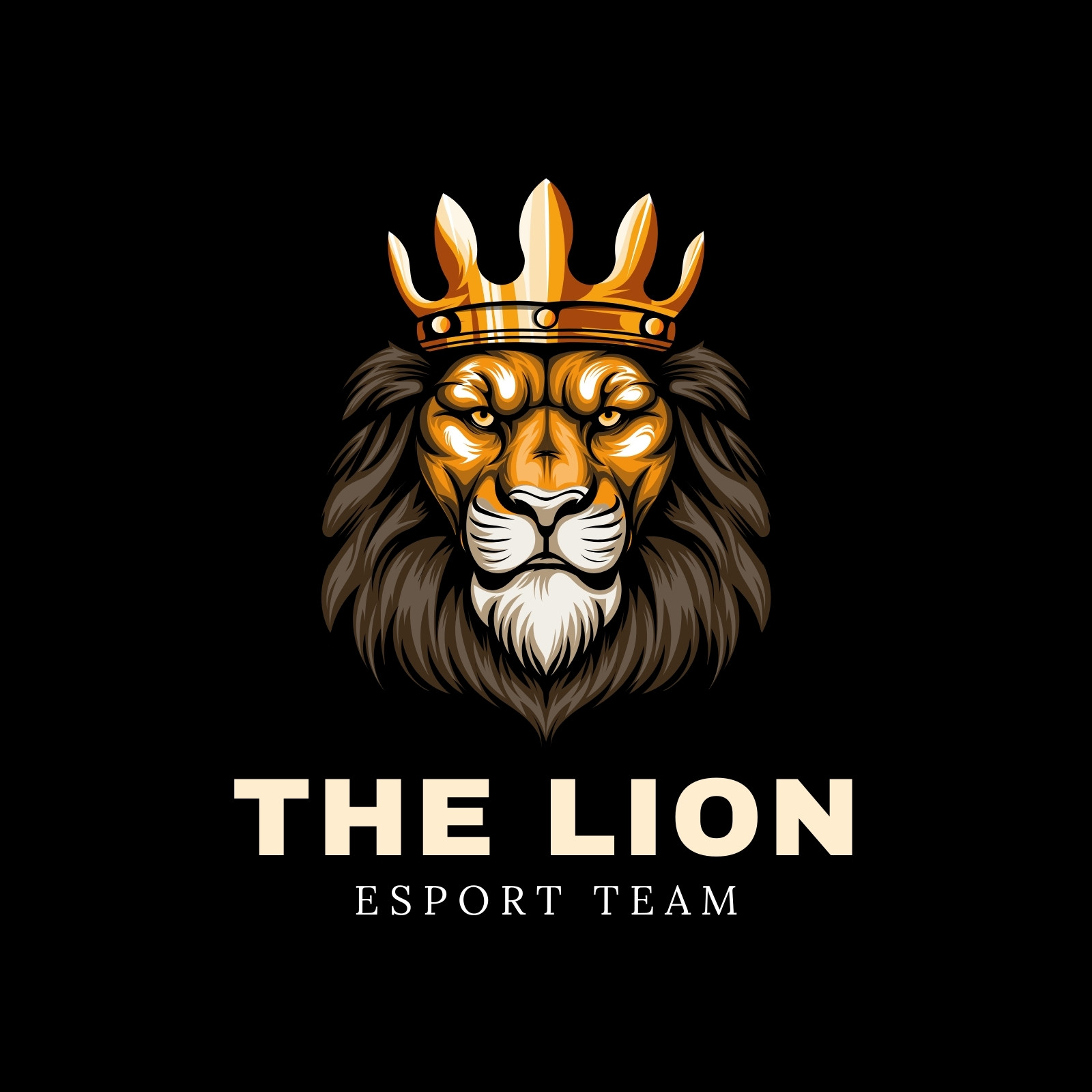 Yellow and Black Illustrative Esports The Lion King Logo
