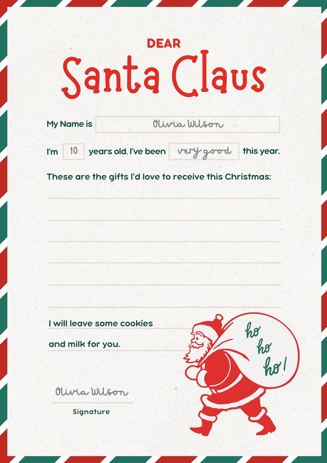 dear santa letterhead
