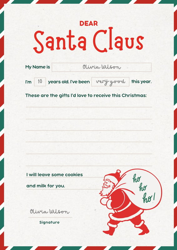 Free printable Santa letter templates you can customize | Canva