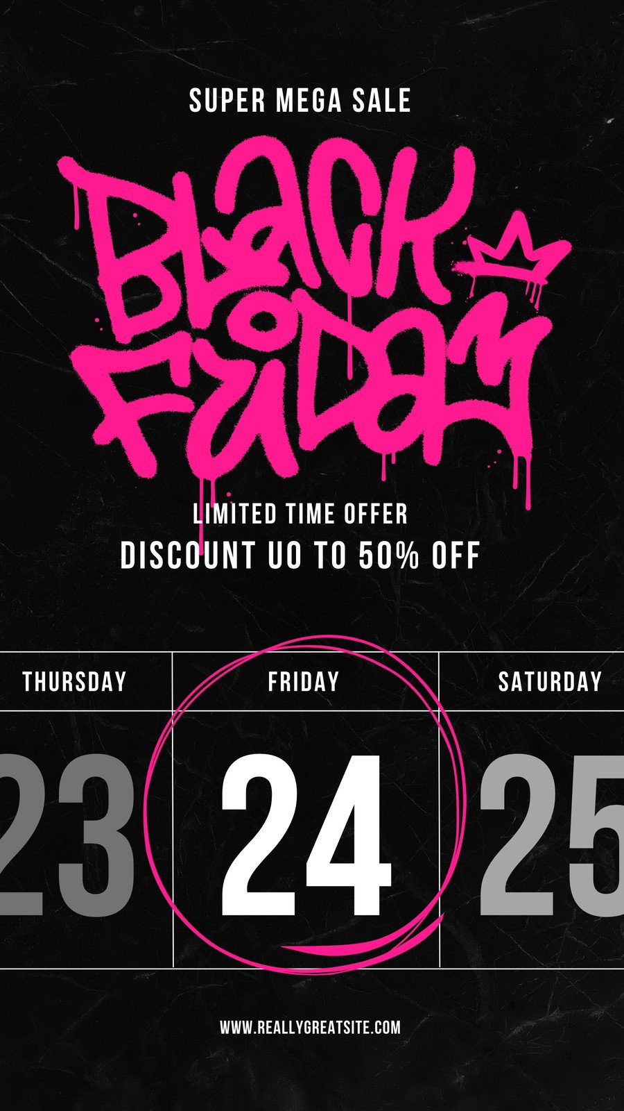 Black And Pink Modern Black Friday Promotion Instagram Story