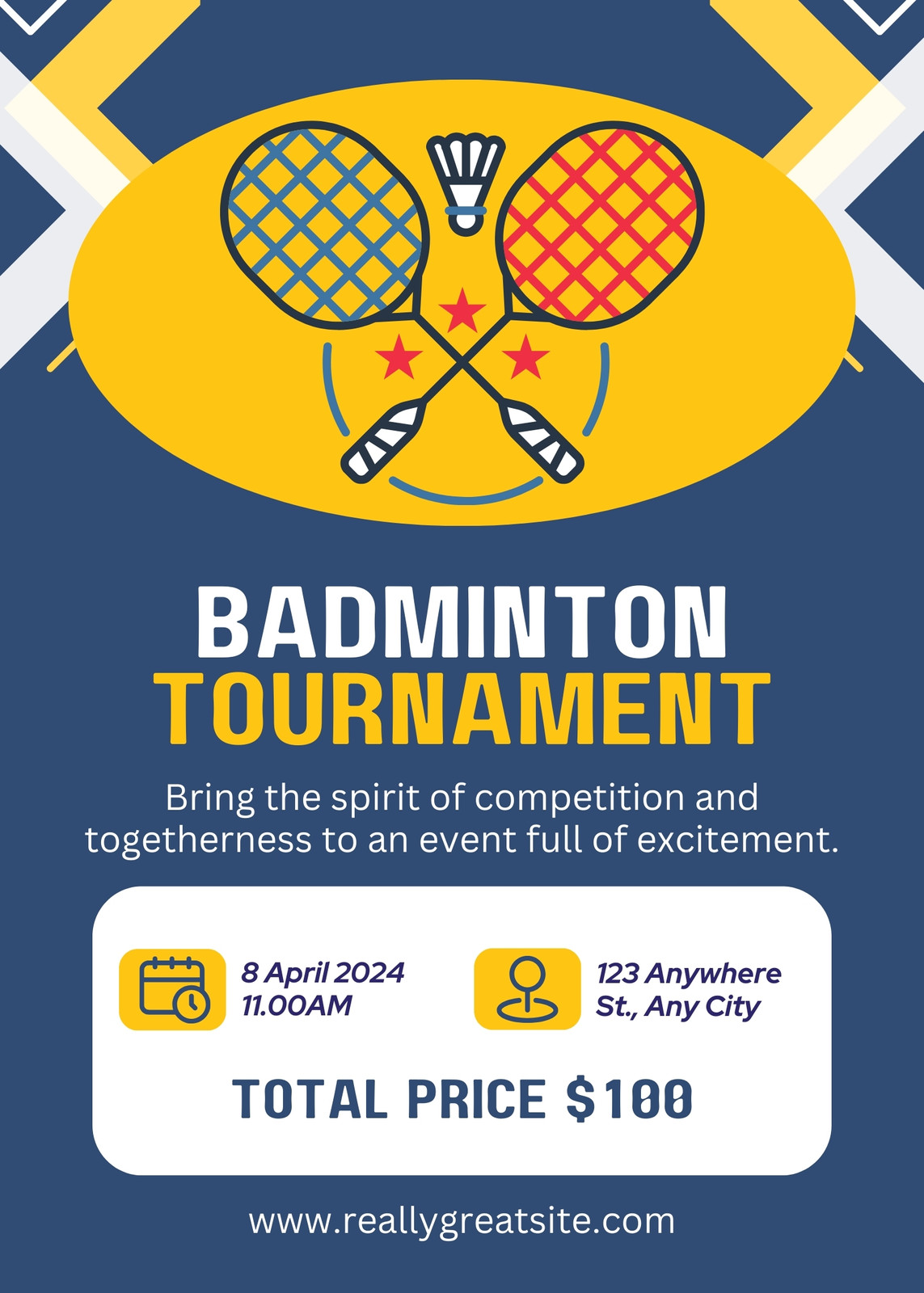 Badminton Tournament Flyer DIY Canva Badminton Tournament 