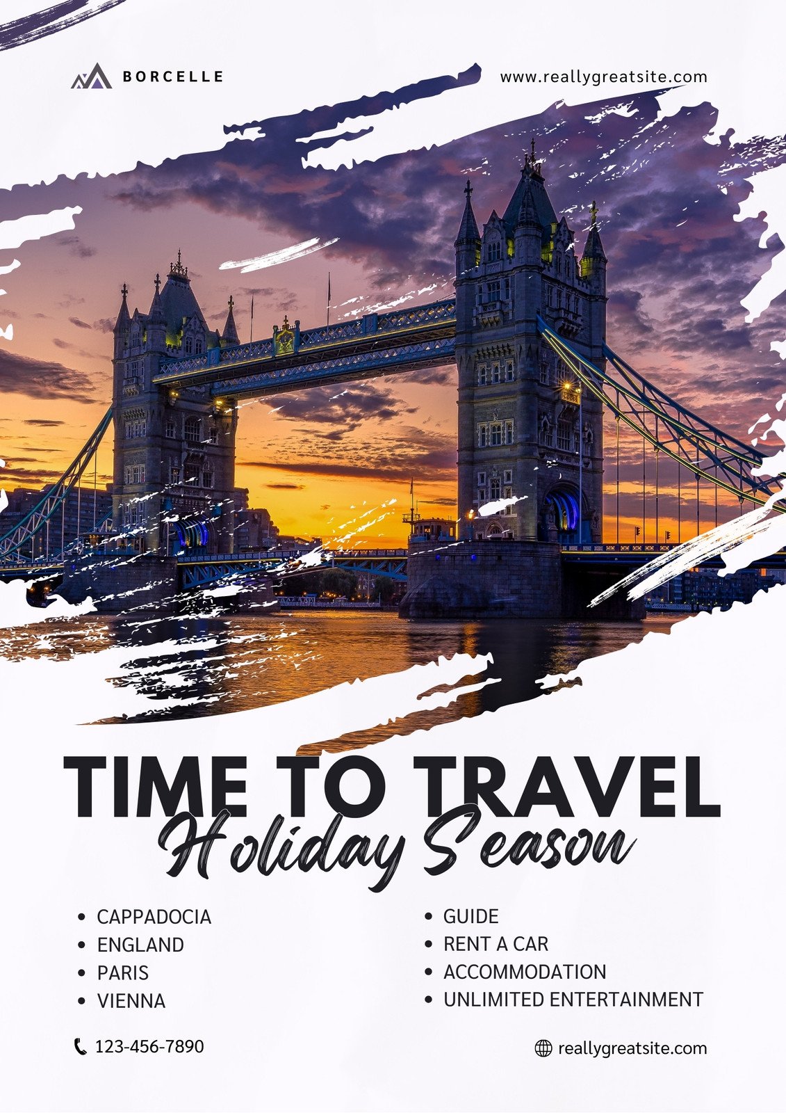 White Modern Travel Poster