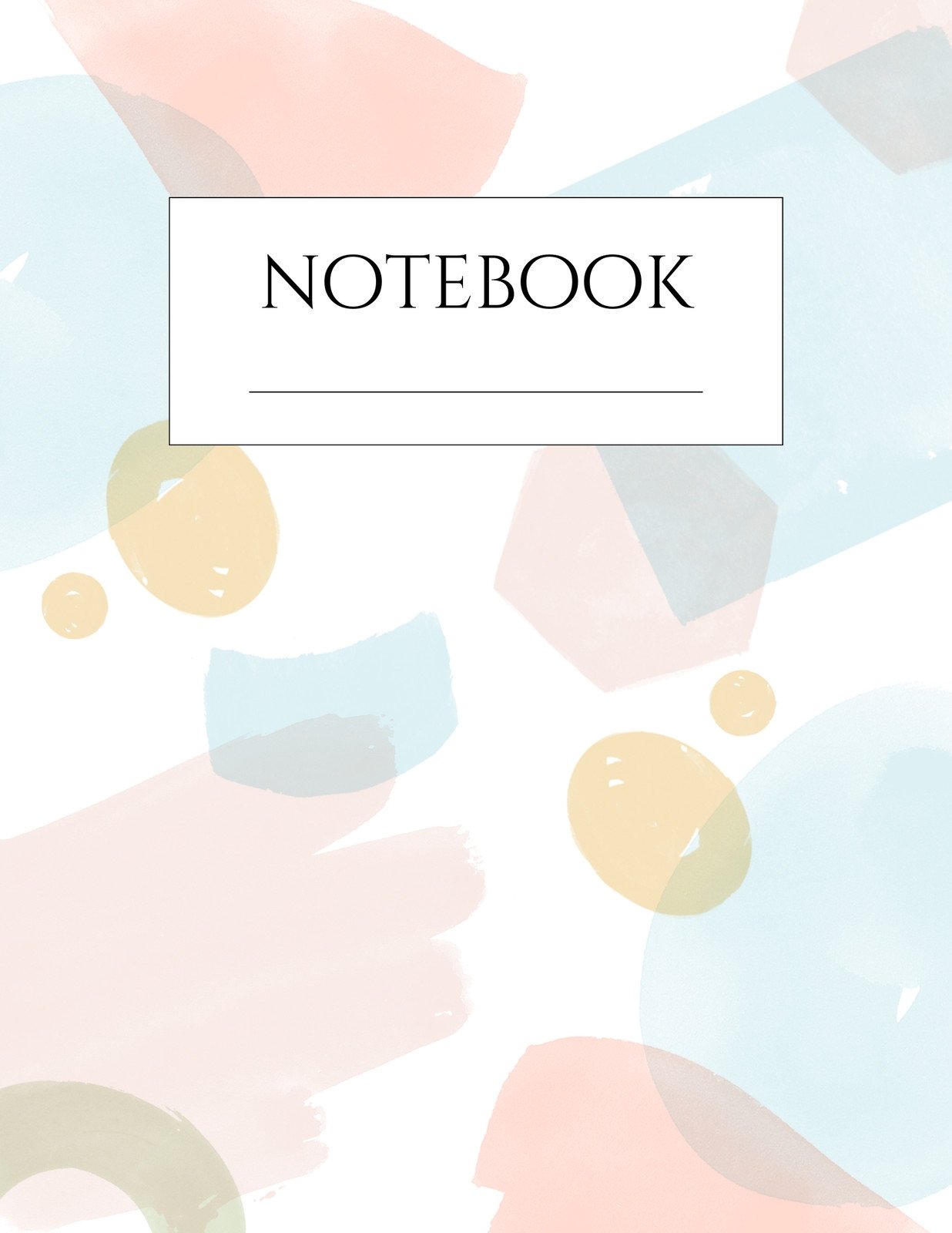 Pastel Abstract Watercolor Notebook