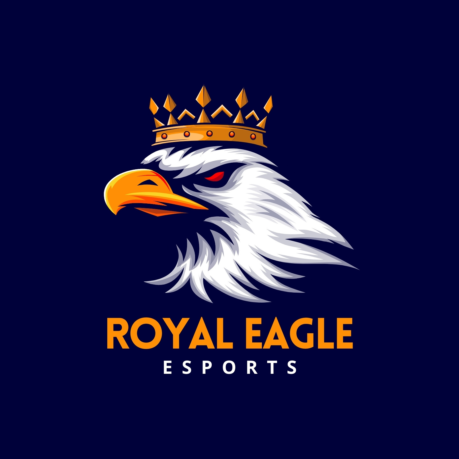 Navy and Orange Esports Illustrative Gaming Eagle Logo