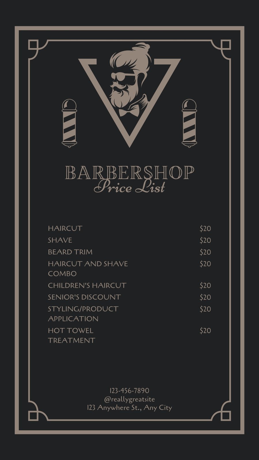 Custom Barbershop Price Sign Barbershop Barber Price List 