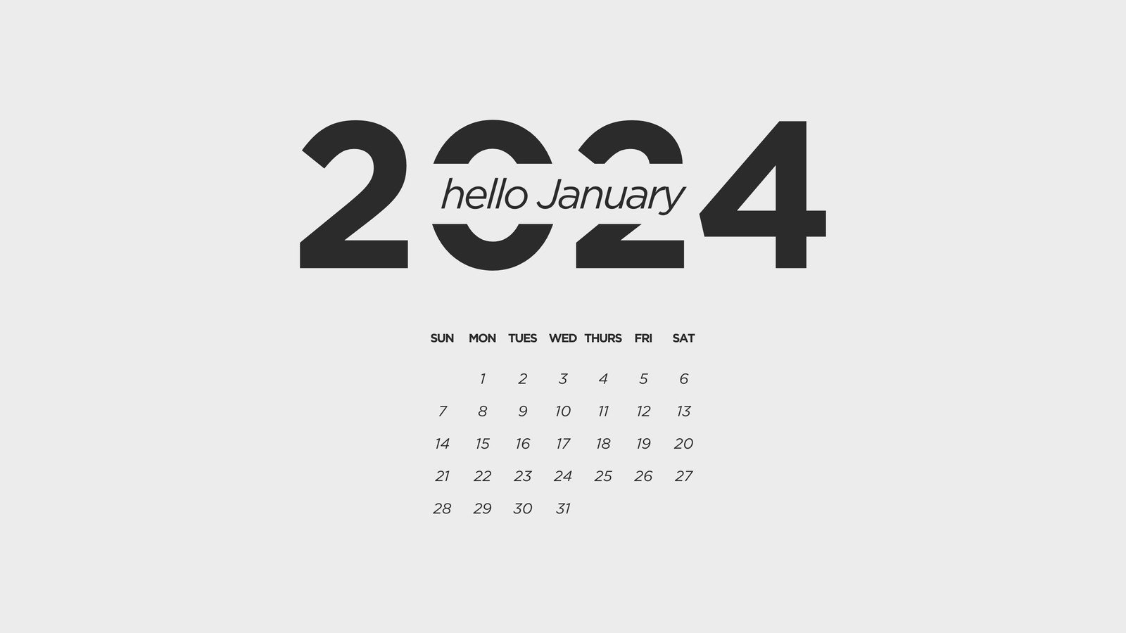 Hello January Calendar January 2024 On Stock Photo 2362344897
