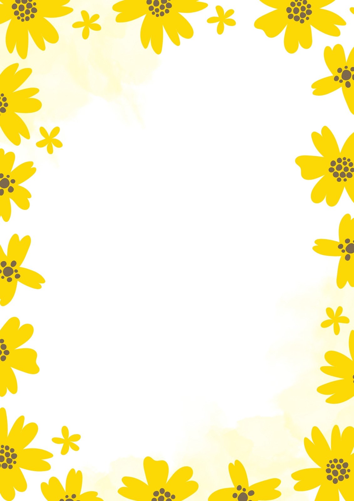 Borde de pagina documento floral amarillo y blanco